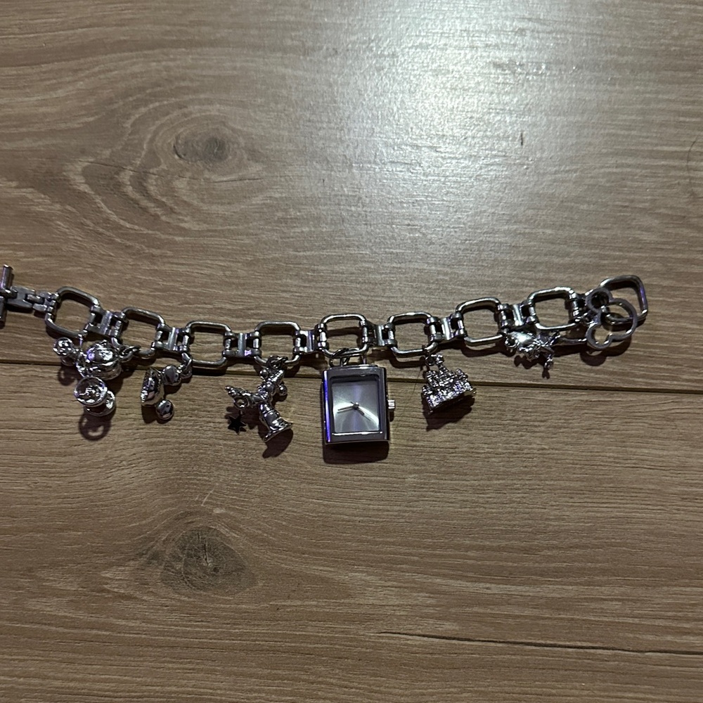 Disney Silver Charm Bracelet with Watch